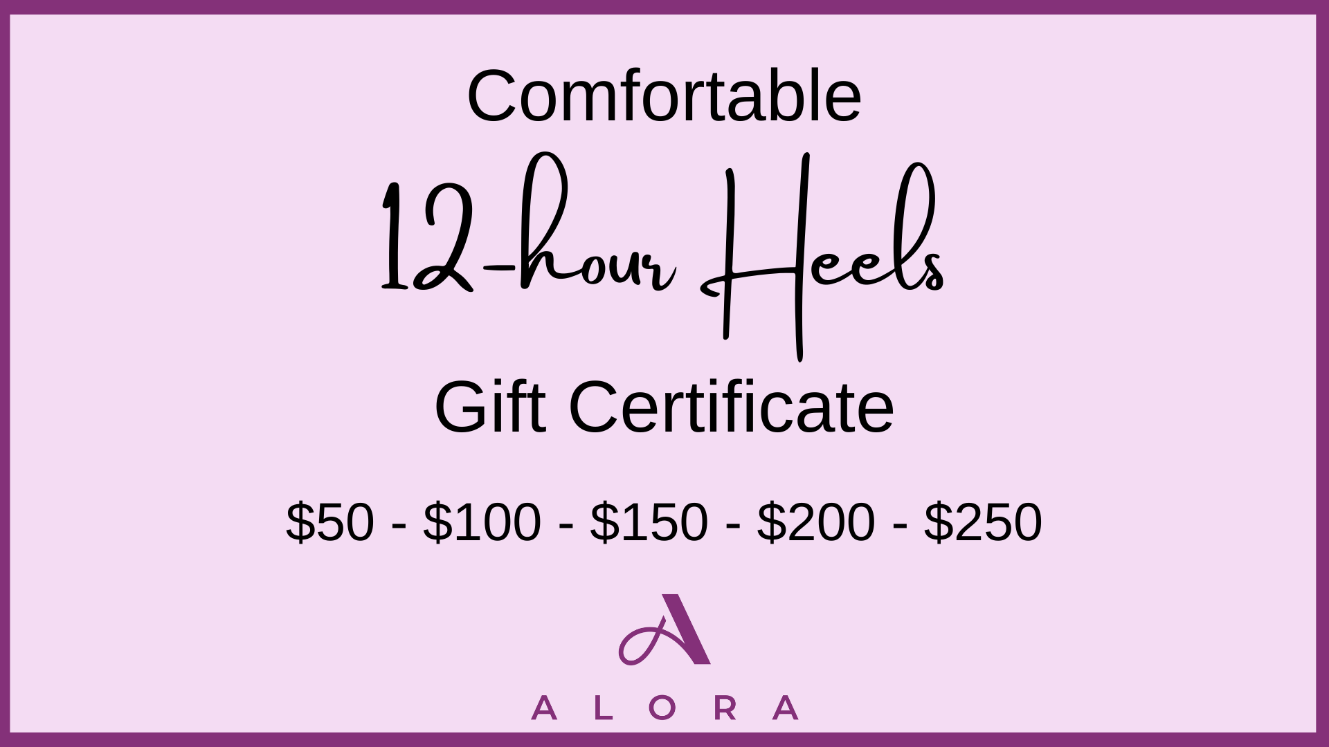 ALORA Gift Certificate - Increments of $50