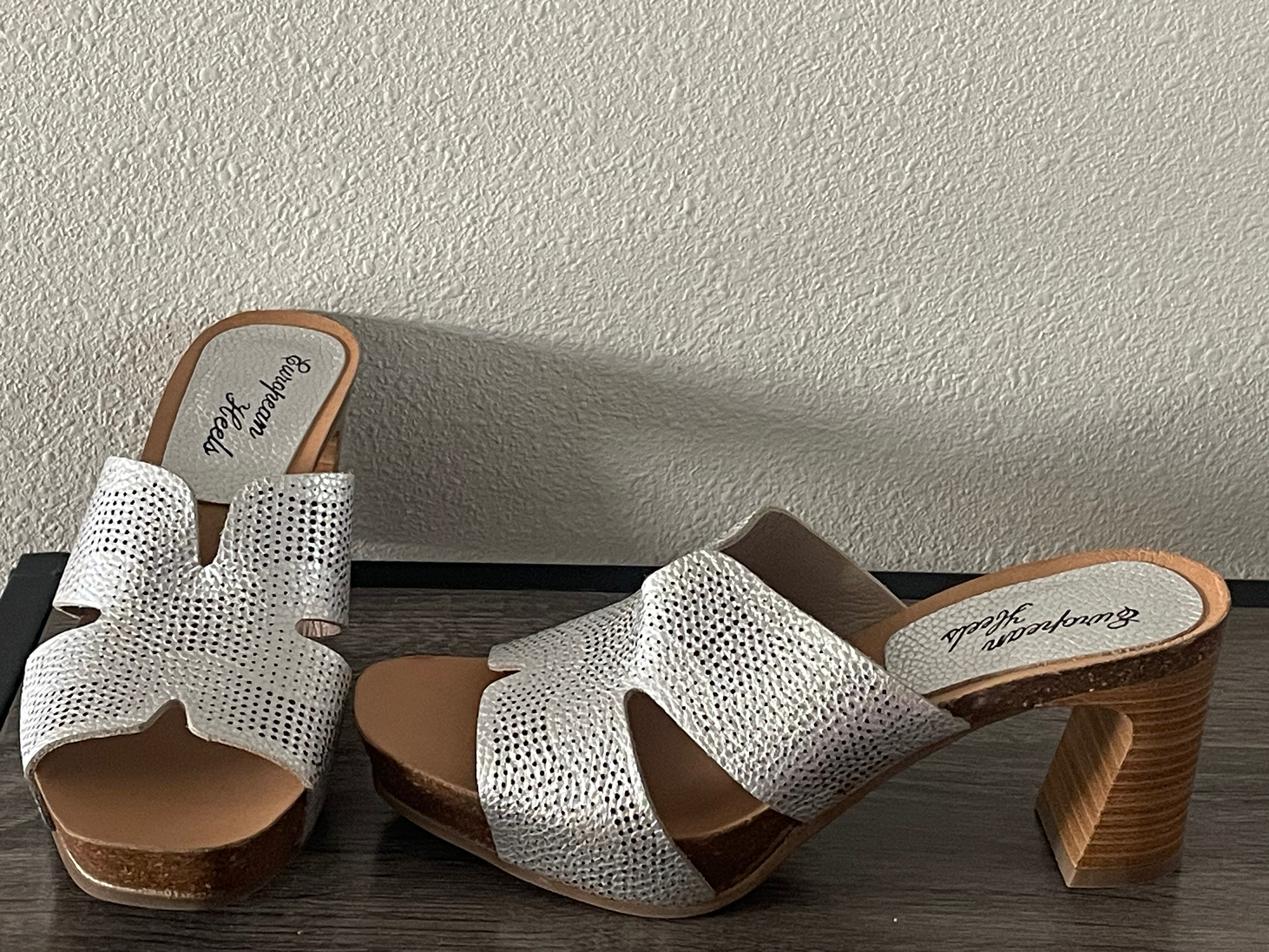 Size 6.5/7 (37) - Mules - Metallic Silver