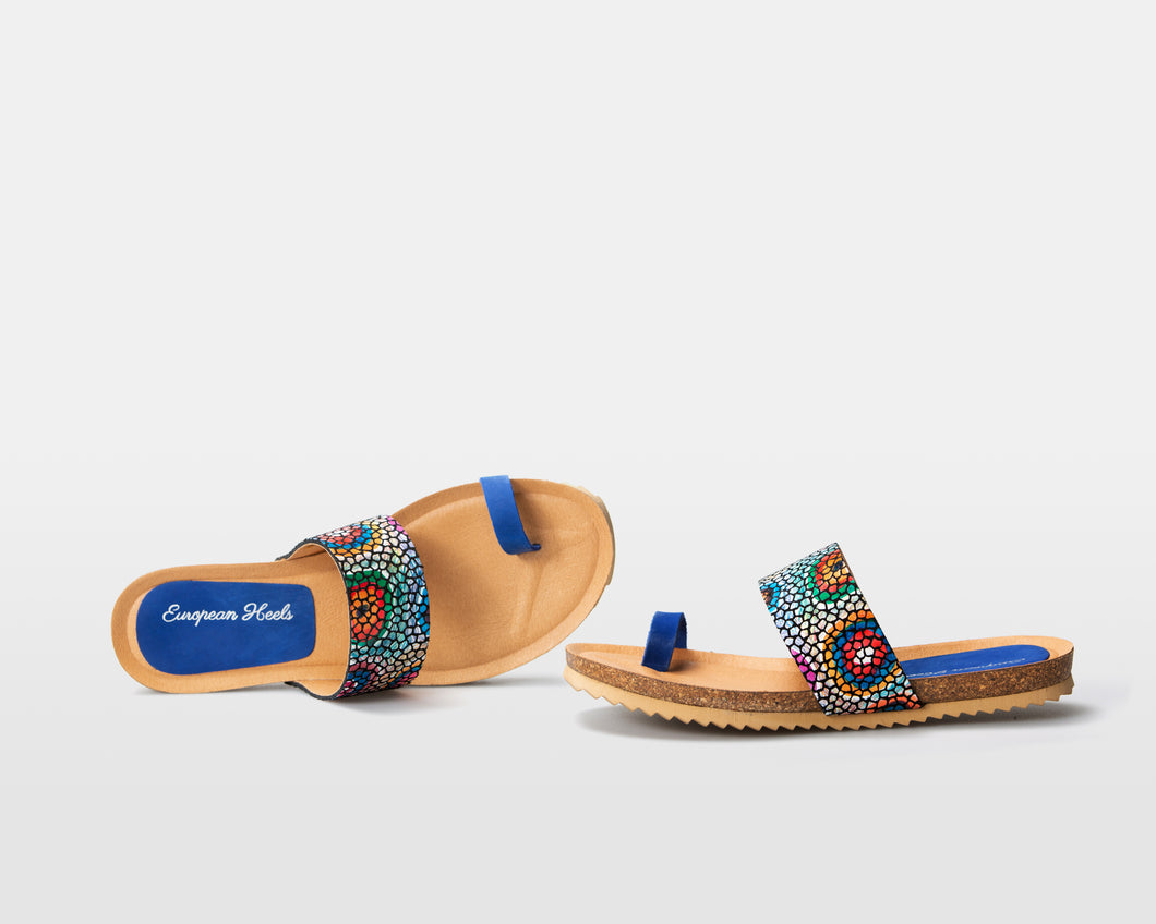 Size 37 - US 6.5 - Toe-Ring Peacock Blue